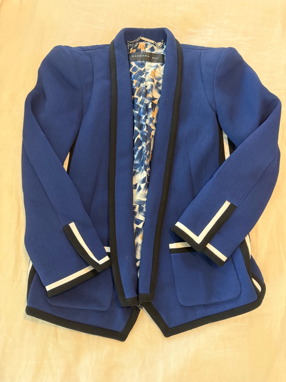 Barbara Bui Blue Open-Front Blazer Jacket EUC 1415
